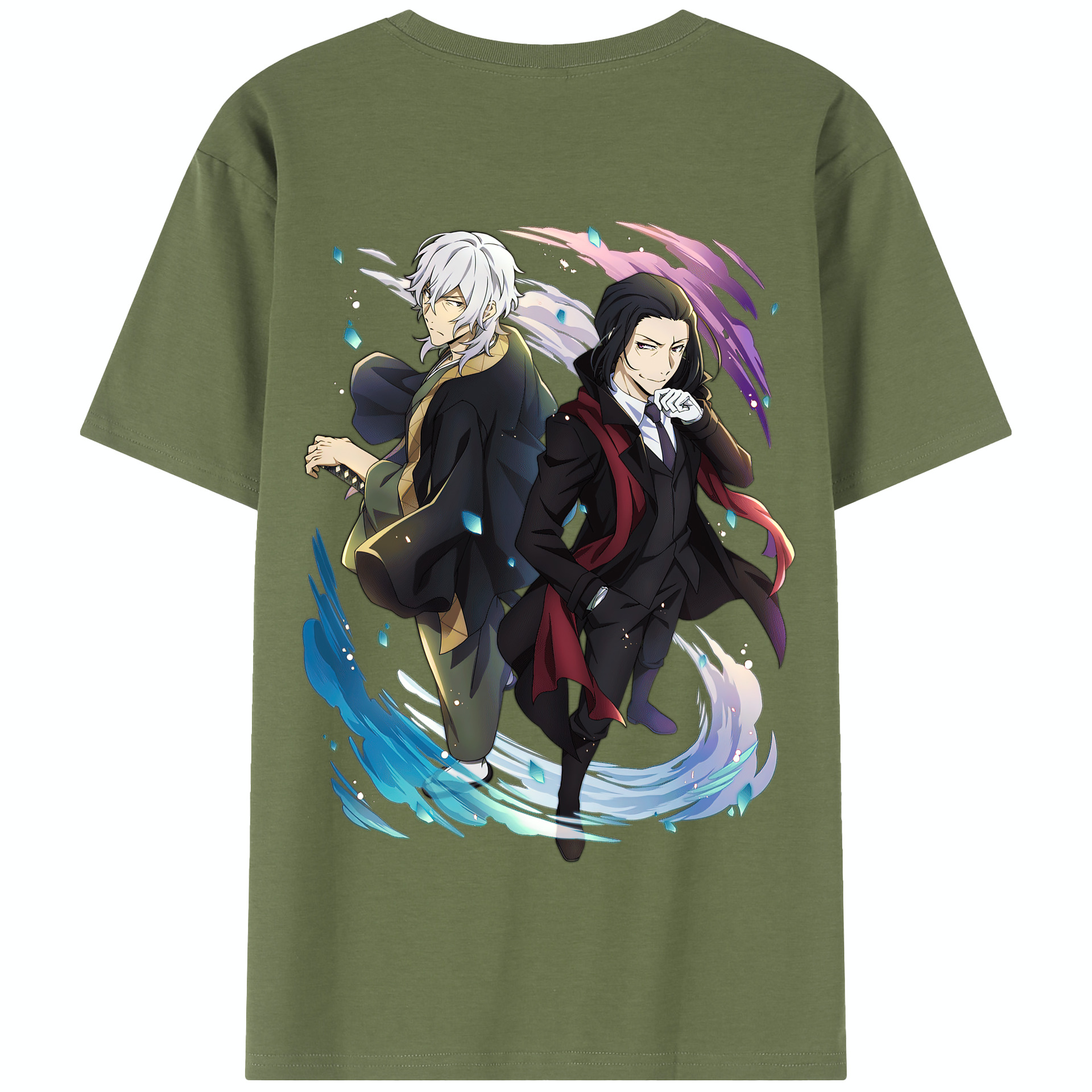 （画像用） 文豪ストレイドッグス Bungo Stray Dogs 綿100％半袖Tシャツ（背面プリント）